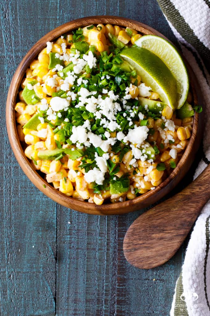 Mexican Street Corn and Avocado Dip | sharedappetite.com All the flavor of traditional Mexican Street Corn, transformed into an easy entertaining summer appetizer dip recipe!