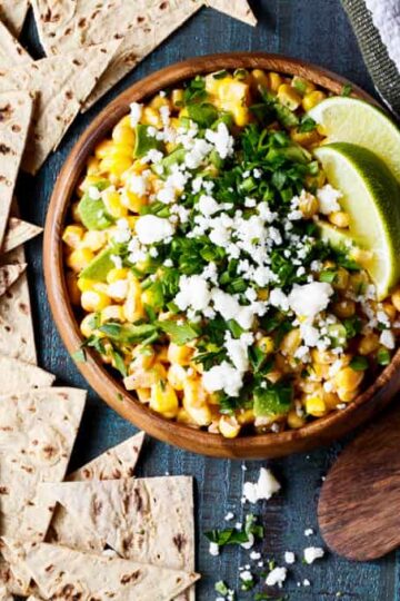 Mexican Street Corn and Avocado Dip | sharedappetite.com All the flavor of traditional Mexican Street Corn, transformed into an easy entertaining summer appetizer dip recipe!