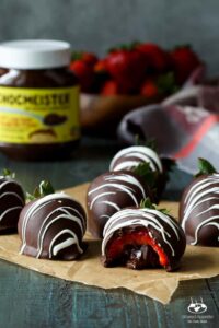 Chocolate Hazelnut Filled Chocolate Covered Strawberries | sharedappetite.com