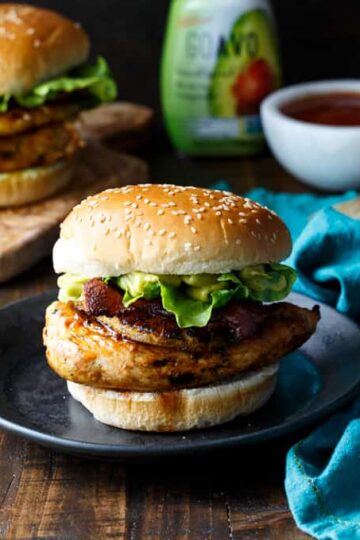 Grilled Sriracha Honey Chicken Sandwiches with Ancho Chile Pineapple, Bacon, and Avocado | sharedappetite.com