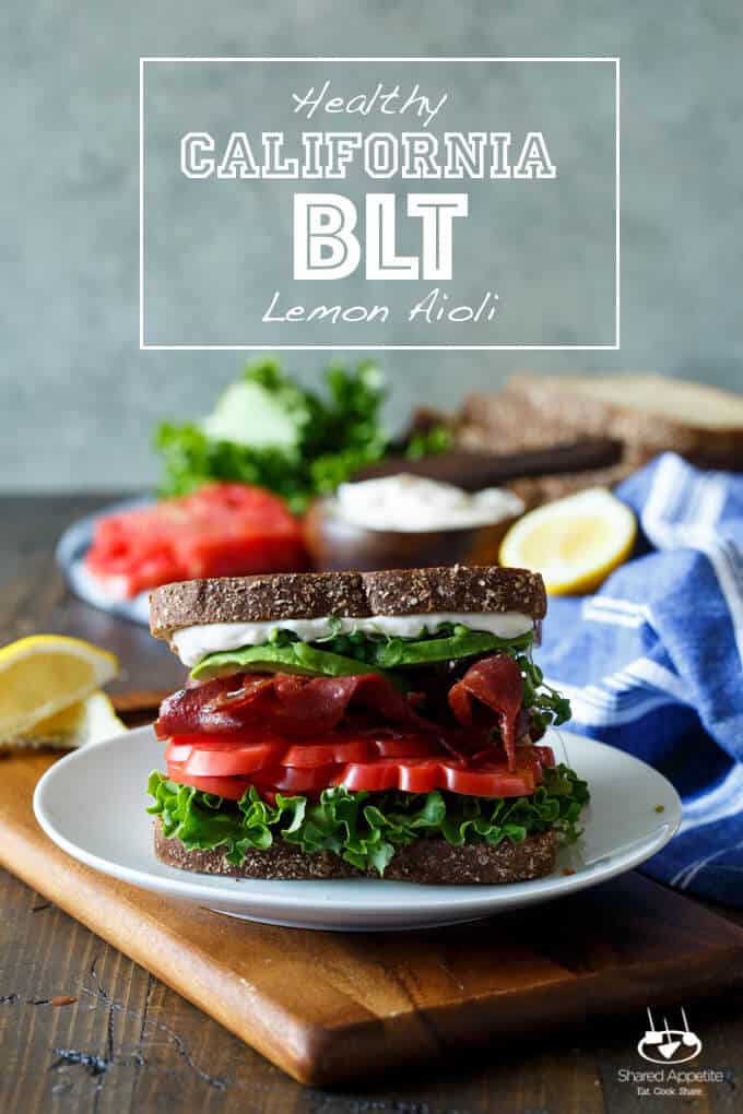 Healthy California BLT with Lemon Aioli, Turkey Bacon, Avocado, and Sprouts | sharedappetite.com