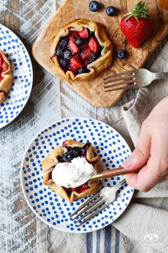 Mini Berry Galettes with Lemon Whipped Cream | sharedappetite.com