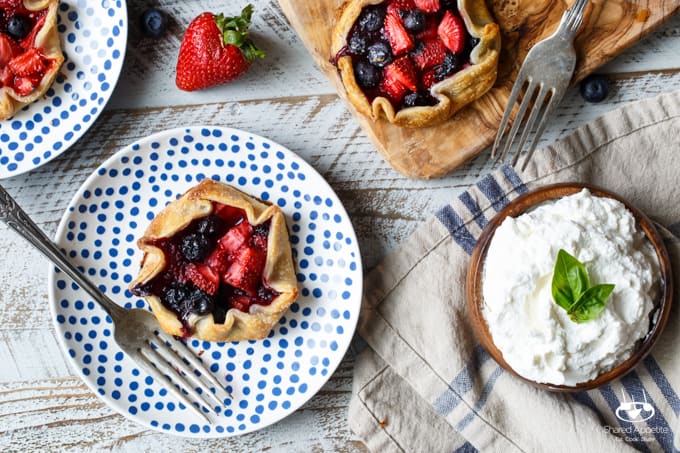 Mini Berry Galettes with Lemon Whipped Cream | sharedappetite.com