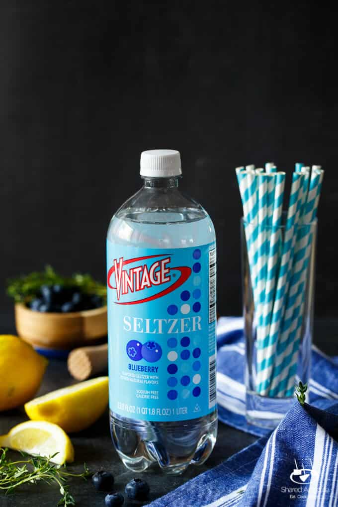 Sparkling Blueberry Thyme Lemonade | sharedappetite.com