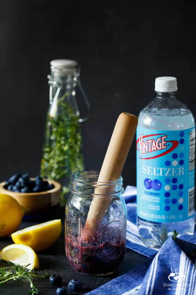 Sparkling Blueberry Thyme Lemonade | sharedappetite.com