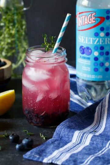 Sparkling Blueberry Thyme Lemonade | sharedappetite.com