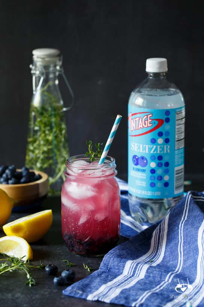 Sparkling Blueberry Thyme Lemonade | sharedappetite.com