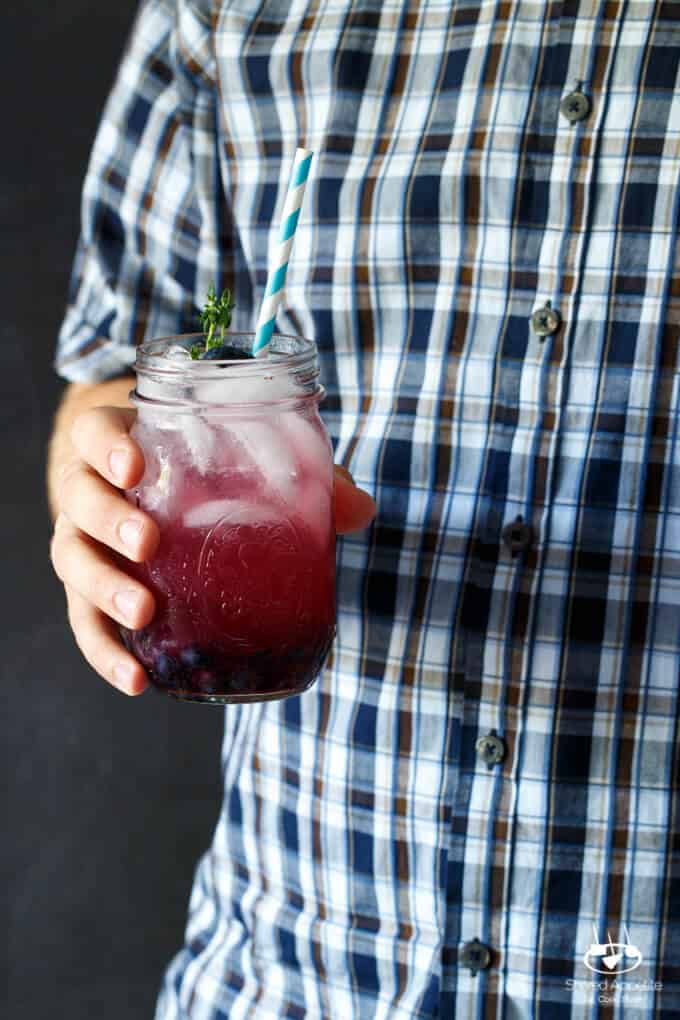 Sparkling Blueberry Thyme Lemonade | sharedappetite.com