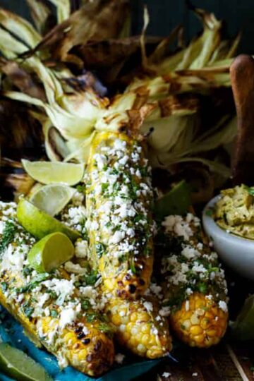 Roasted Corn with Sriracha Avocado Butter, Queso Fresco, and Cilantro | sharedappetite.com