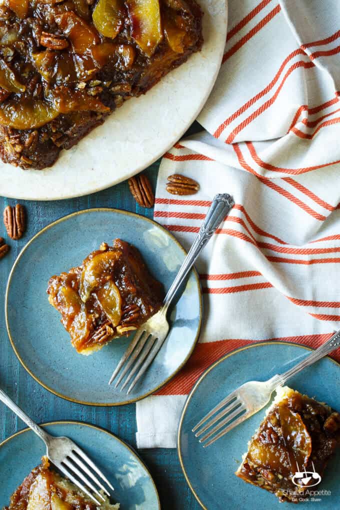 Peach Bourbon Caramel Cake | sharedappetite.com