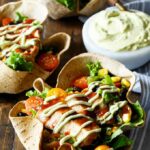 Southwest BBQ Chicken Taco Salad with Avocado Greek Yogurt Dressing | sharedappetite.com