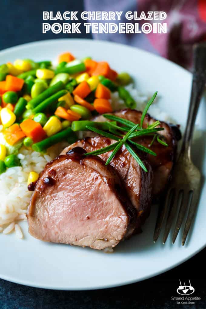 Black Cherry Glazed Pork Loin | sharedappetite.com