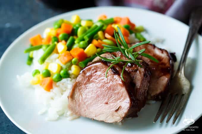 Black Cherry Glazed Pork Tenderloin | sharedappetite.com