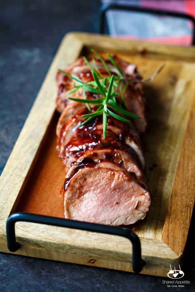 Black Cherry Glazed Pork Tenderloin | sharedappetite.com