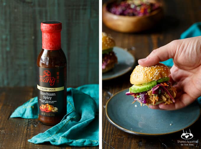 Slow Cooker Spicy Asian Chicken Sliders | sharedappetite.com