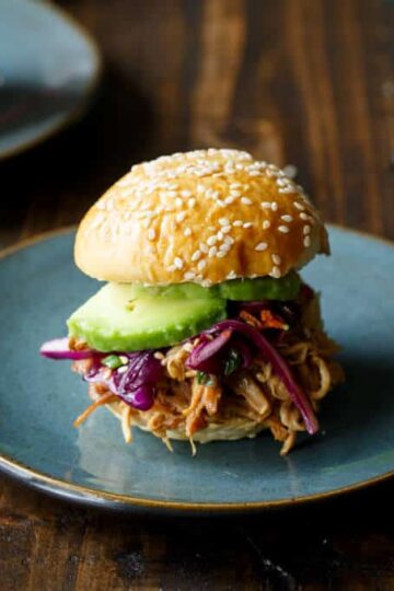 Slow Cooker Spicy Asian Chicken Sliders | sharedappetite.com