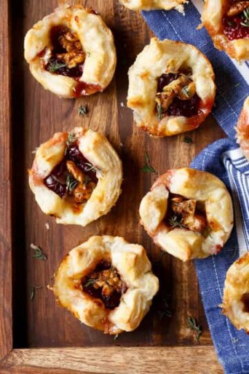 Cranberry Brie Puffs with Candied Walnuts | sharedappetite.com