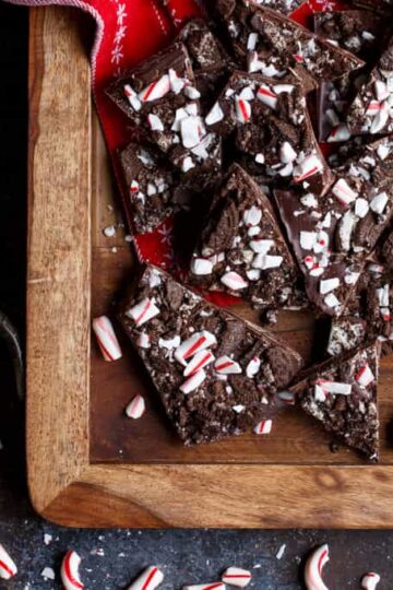 Dark Chocolate Peppermint Oreo Bark | sharedappetite.com