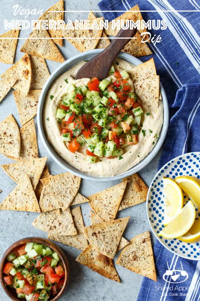 Vegan Mediterranean Hummus Dip with Israeli Salad | sharedappetite.com