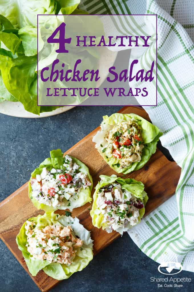 Four Healthy Chicken Salad Lettuce Wraps - Shared Appetite