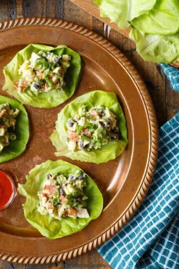Southwest Avocado Chicken Salad Lettuce Wraps | sharedappetite.com