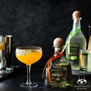 Mumbai Margarita inspired by the flavors of India with Patron tequila, mango puree, spicy rose water syrup, and lots of lime! sharedappetite.com