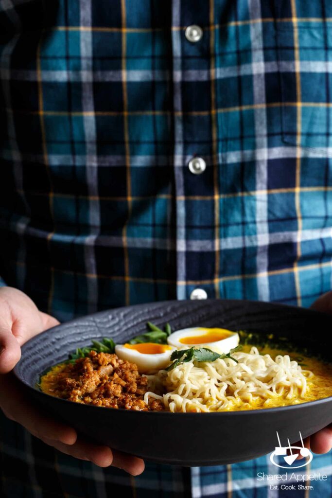 Spicy Pork Thai Coconut Curry Ramen - Shared Appetite