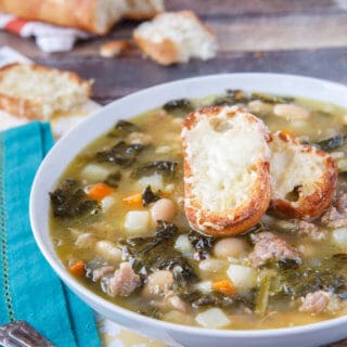 Rustic Tuscan-Style Sausage, White Bean, and Kale Soup