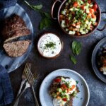 Lamb Kefta Meatloaf with Spiced Yogurt and Israeli Salad | sharedappetite.com