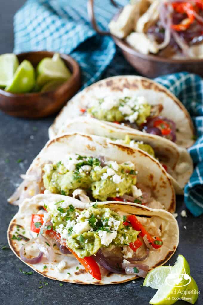 One Pan Baked Chicken Fajitas | sharedappetite.com