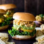 Mexican Street Corn Burgers with Guacamole | sharedappetite.com