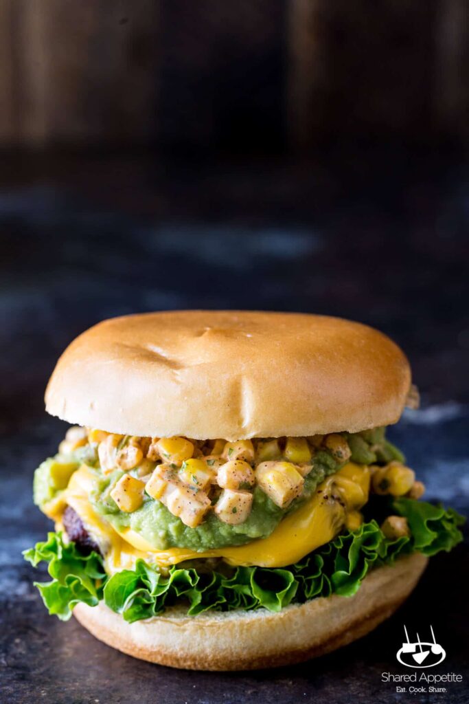 Mexican Street Corn Burgers with Guacamole Shared Appetite