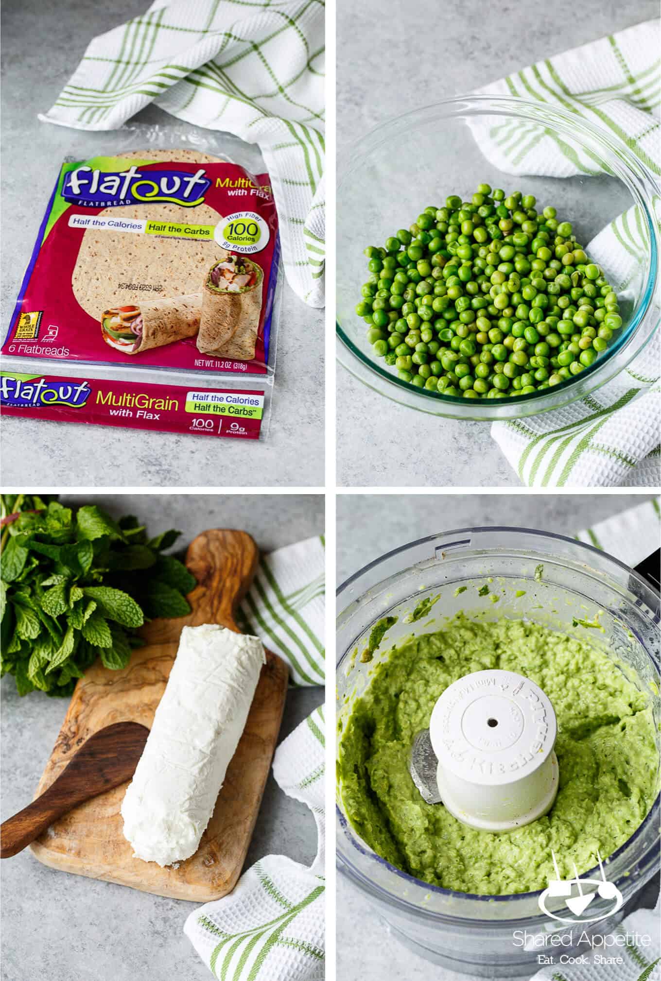 Just a handful of ingredients and 5 minutes stands between you and this easy entertaining recipe for Sweet Pea Goat Cheese Dip with lemon and mint! Perfect for Spring!