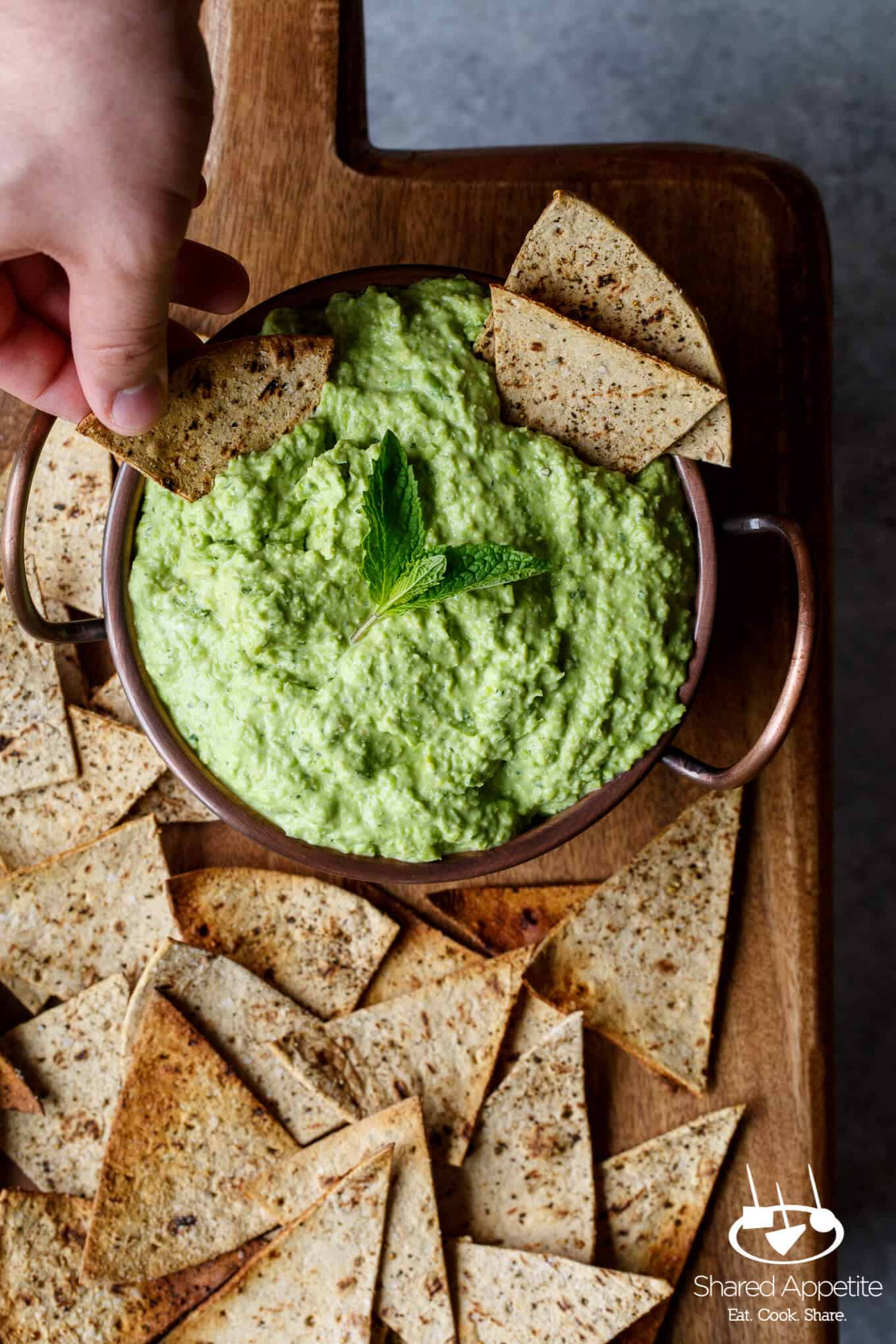 Just a handful of ingredients and 5 minutes stands between you and this easy entertaining recipe for Sweet Pea Goat Cheese Dip with lemon and mint! Perfect for Spring!