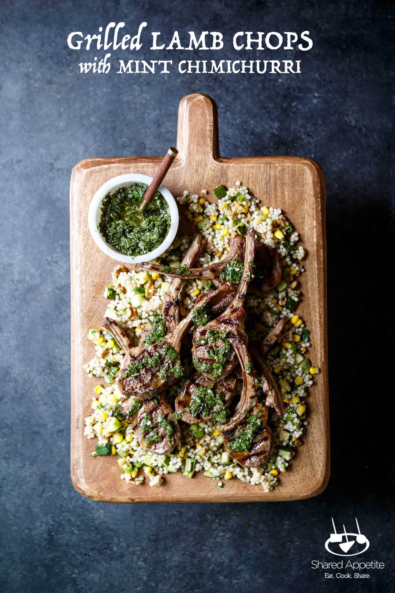 Grilled Lamb Chops with Mint Chimichurri | sharedappetite.com