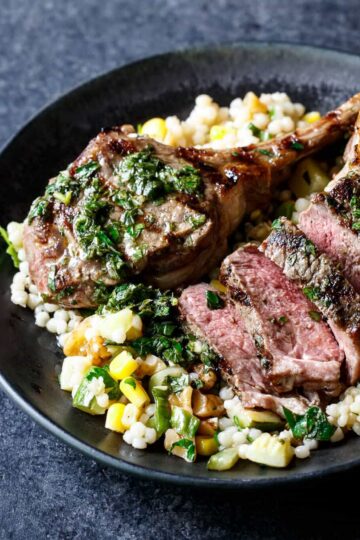 Grilled Lamb Chops with Mint Chimichurri | sharedappetite.com