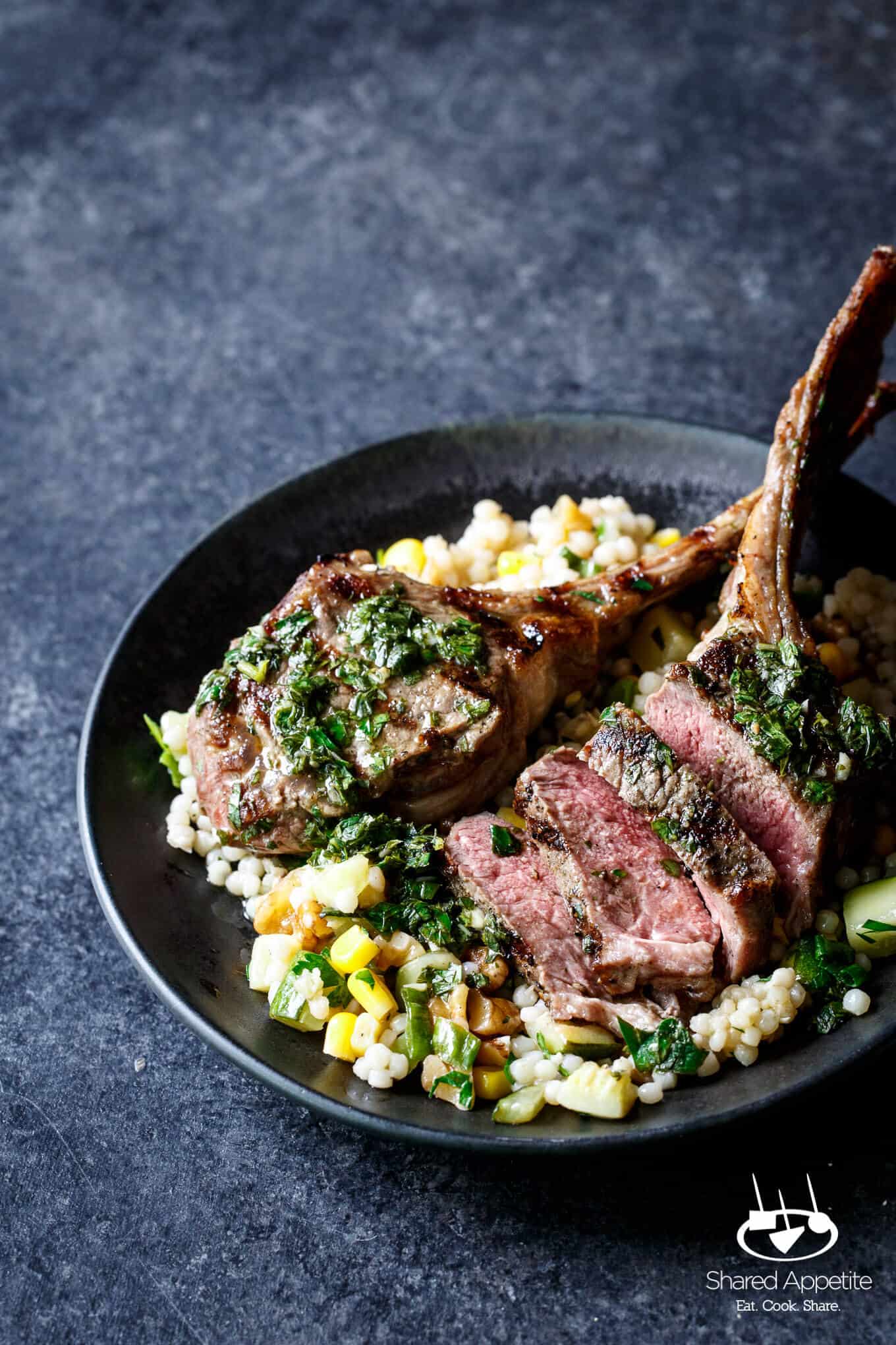 Grilled Lamb Chops with Mint Chimichurri - Shared Appetite