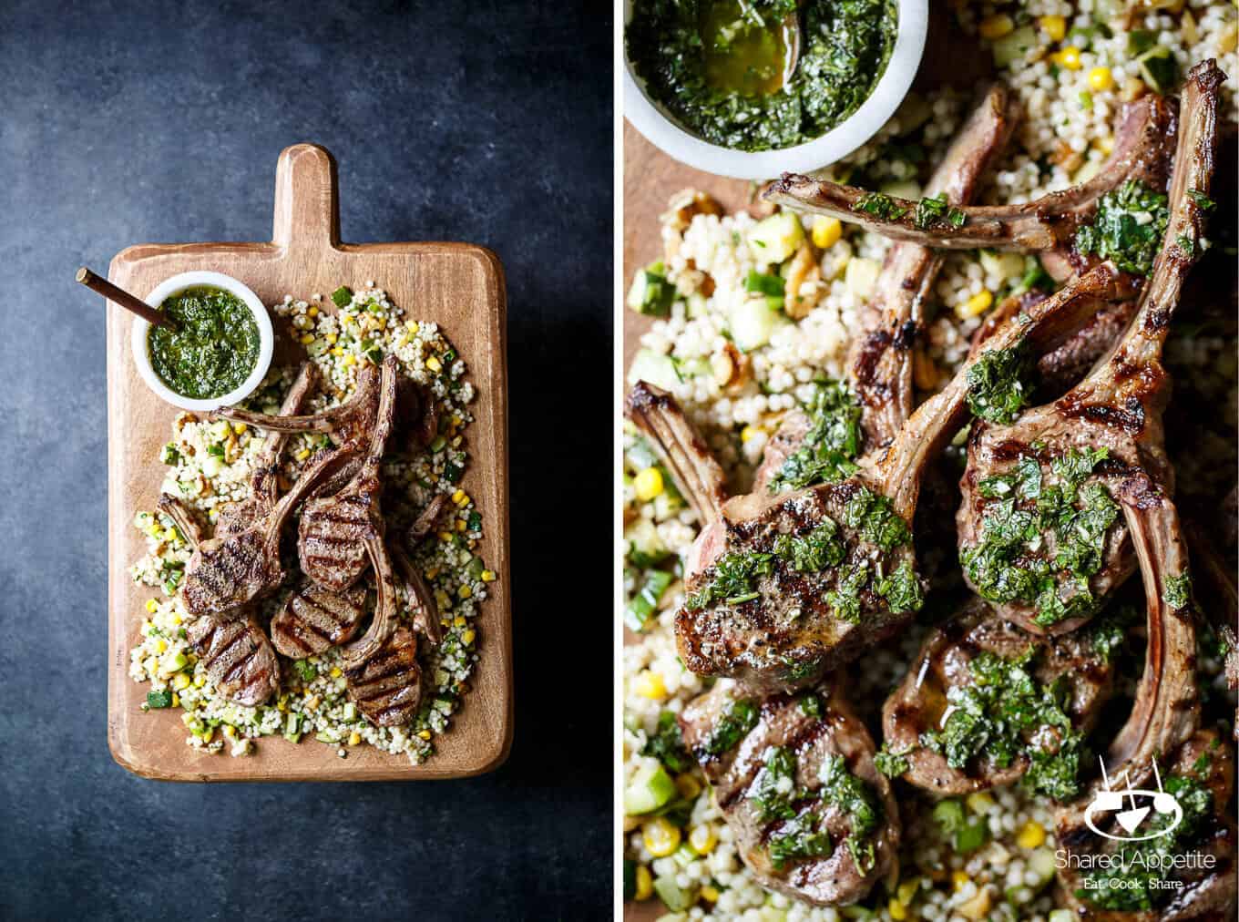 Grilled Lamb Chops with Mint Chimichurri | sharedappetite.com