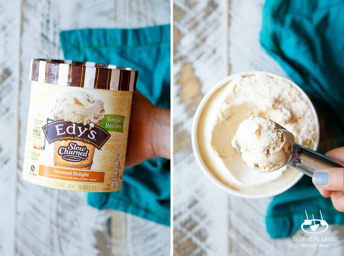 Mini Caramel Pretzel Ice Cream Trifles with Brownie made with Edy's Slow Churned Ice Cream | sharedappetite.com