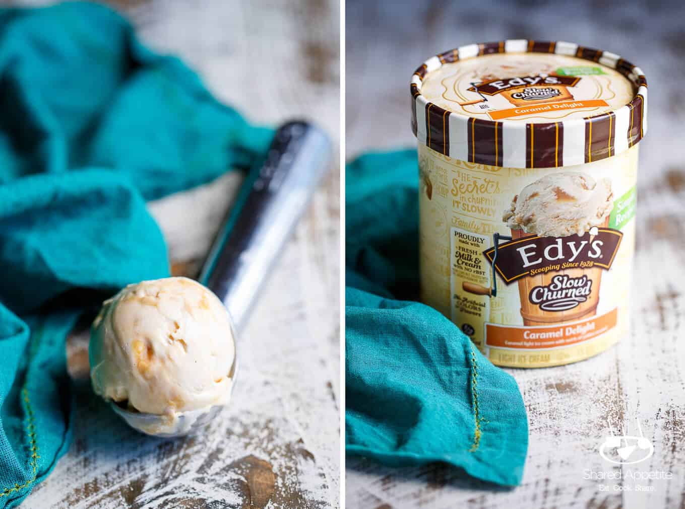 Mini Caramel Pretzel Ice Cream Trifles with Brownie made with Edy's Slow Churned Ice Cream | sharedappetite.com