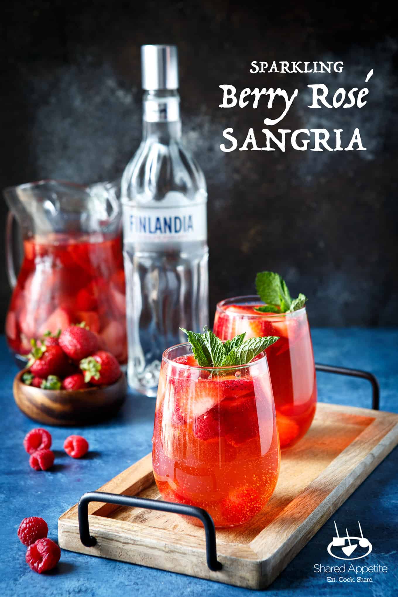 Sparkling Berry Rose Sangria | sharedappetite.com