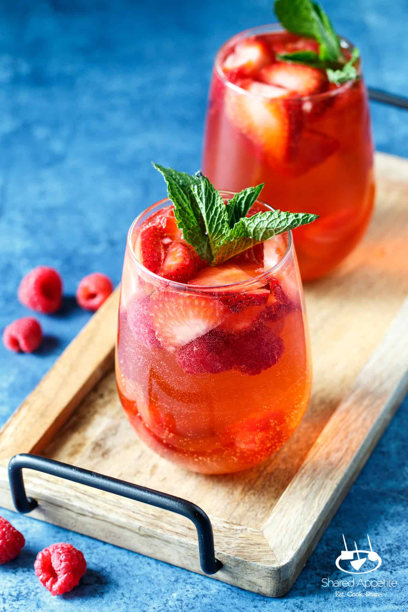 Sparkling Berry Rose Sangria | sharedappetite.com