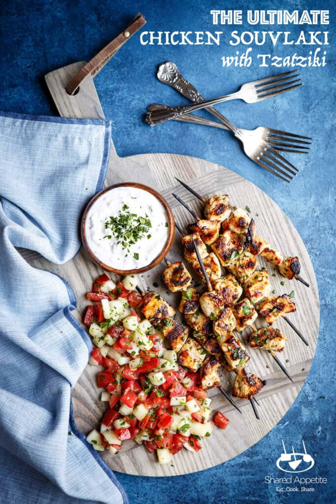 The Ultimate Chicken Souvlaki With Tzatziki And Israeli Salad