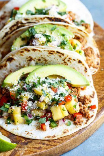 Healthy Turkey Tacos with Pineapple Salsa | sharedappetite.com