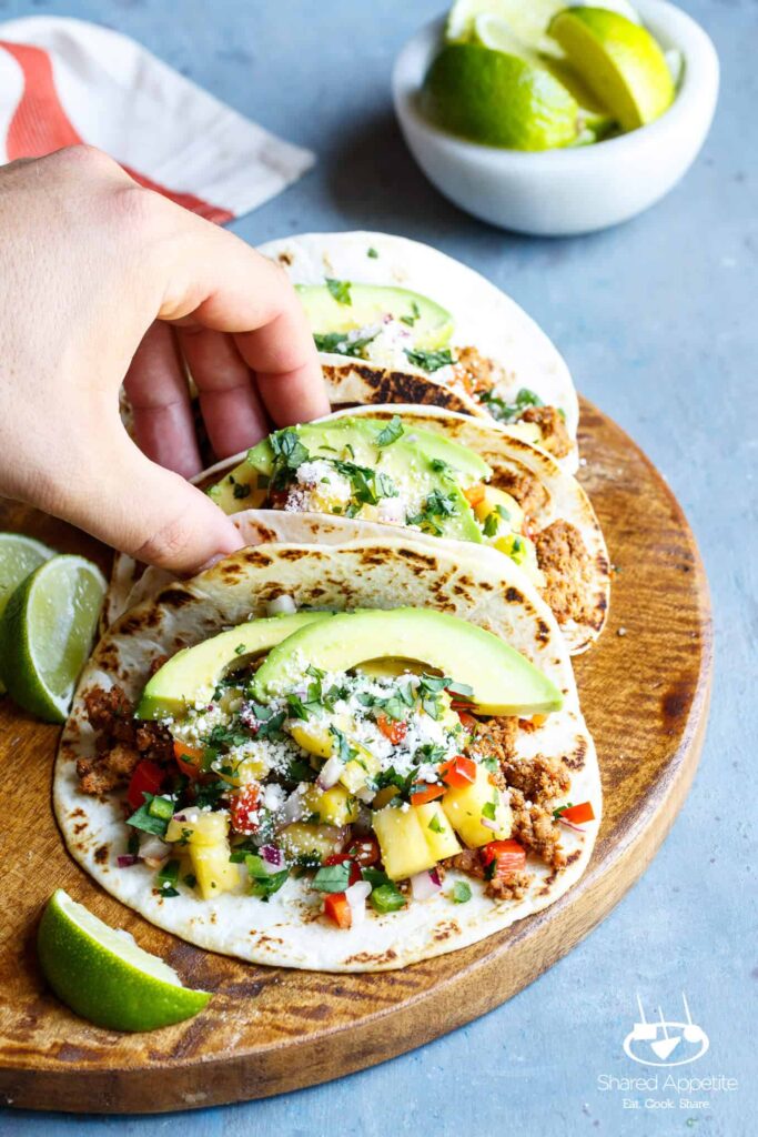 Healthy Turkey Tacos with Pineapple Salsa - Shared Appetite