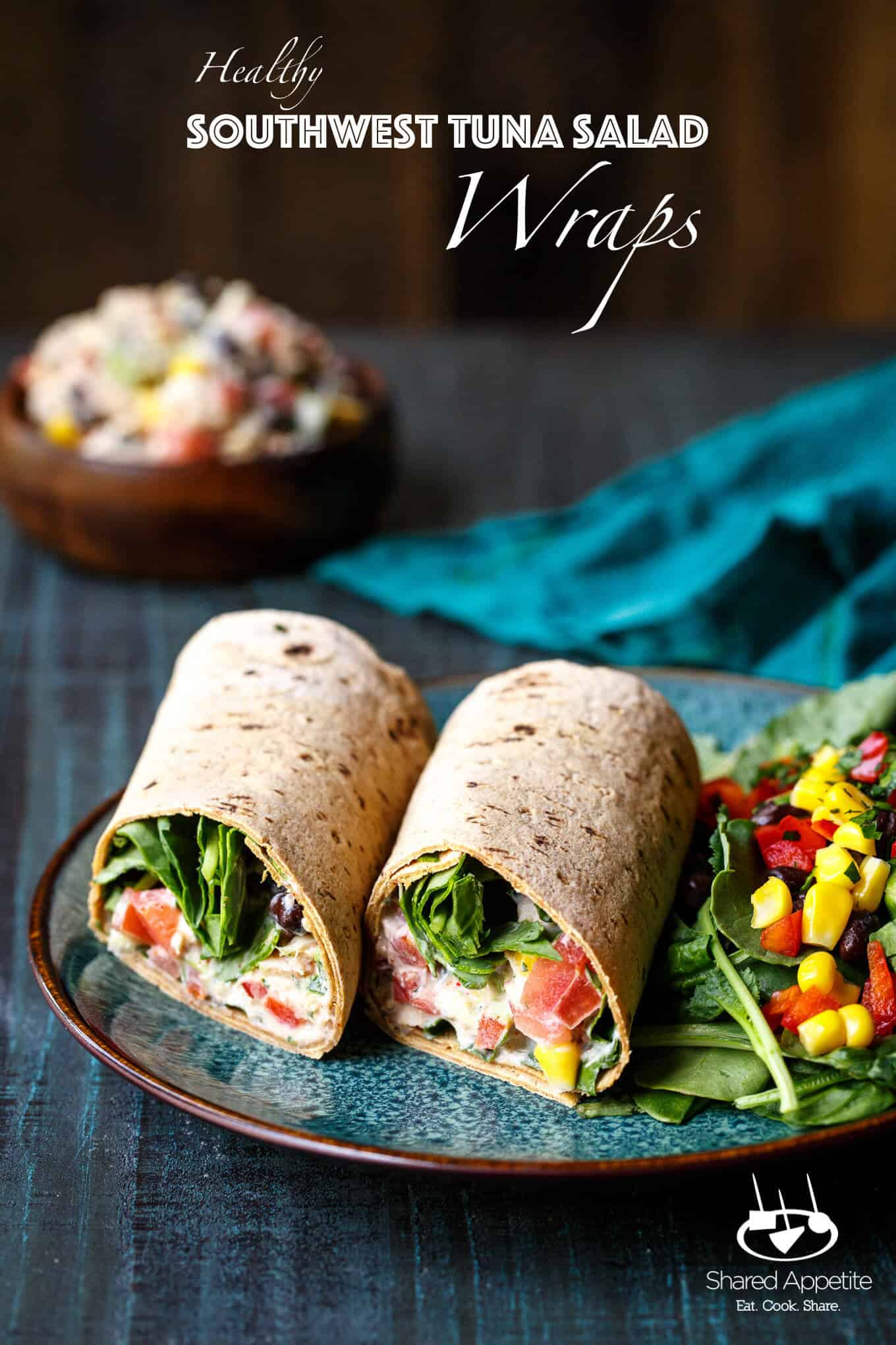 Healthy Southwest Tuna Salad Wraps | sharedappetite.com