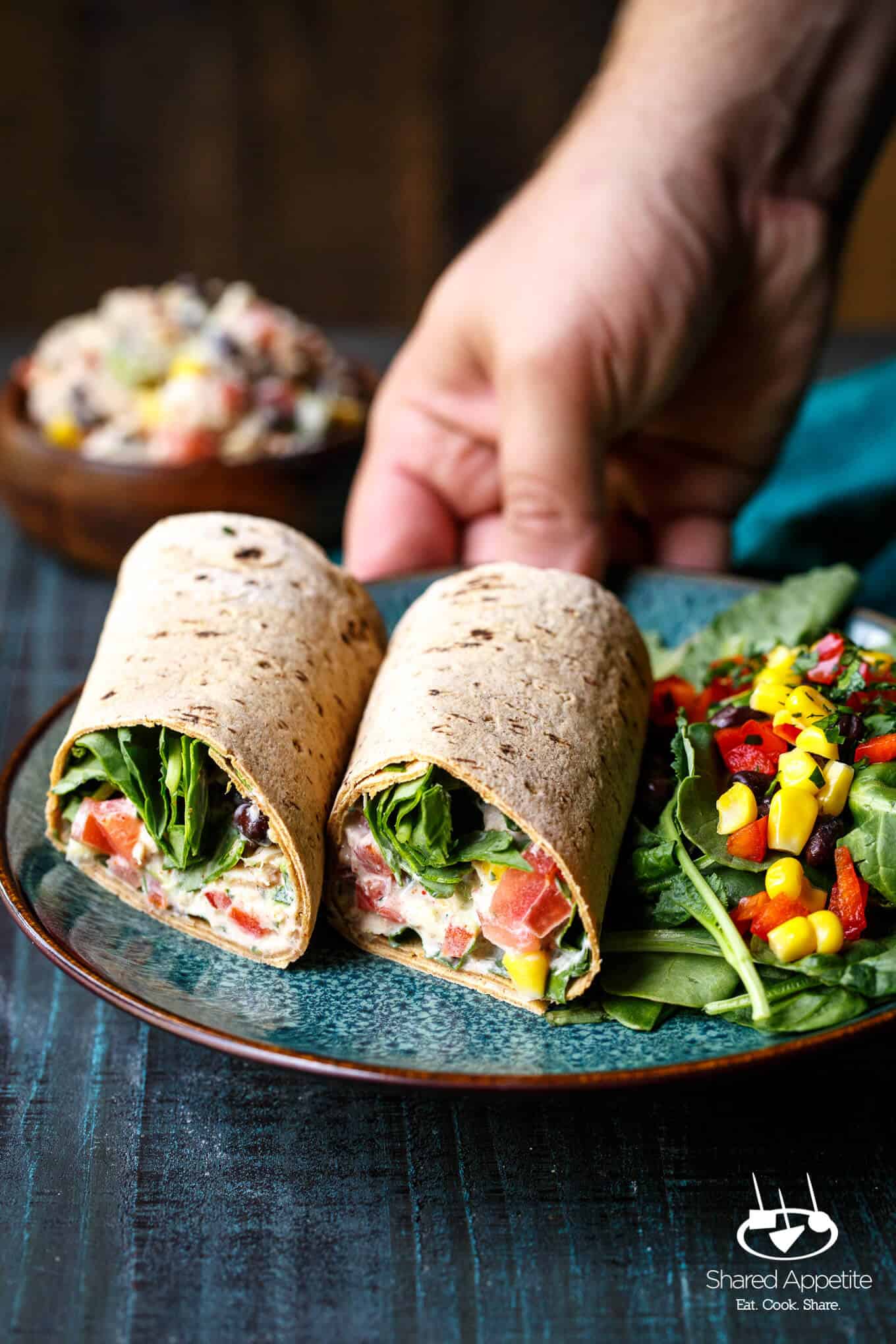 Healthy Southwest Tuna Salad Wraps | sharedappetite.com