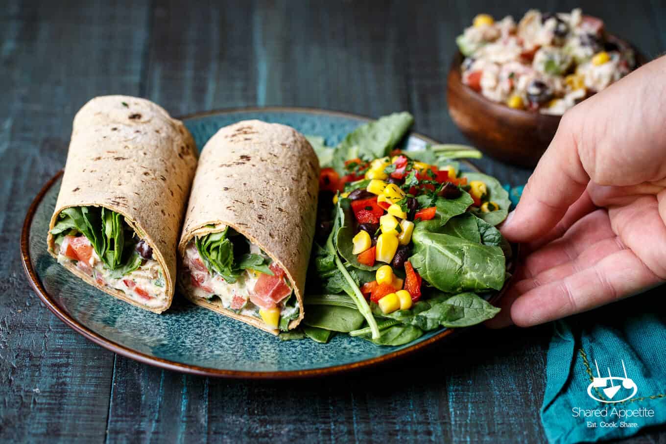 Healthy Southwest Tuna Salad Wraps | sharedappetite.com