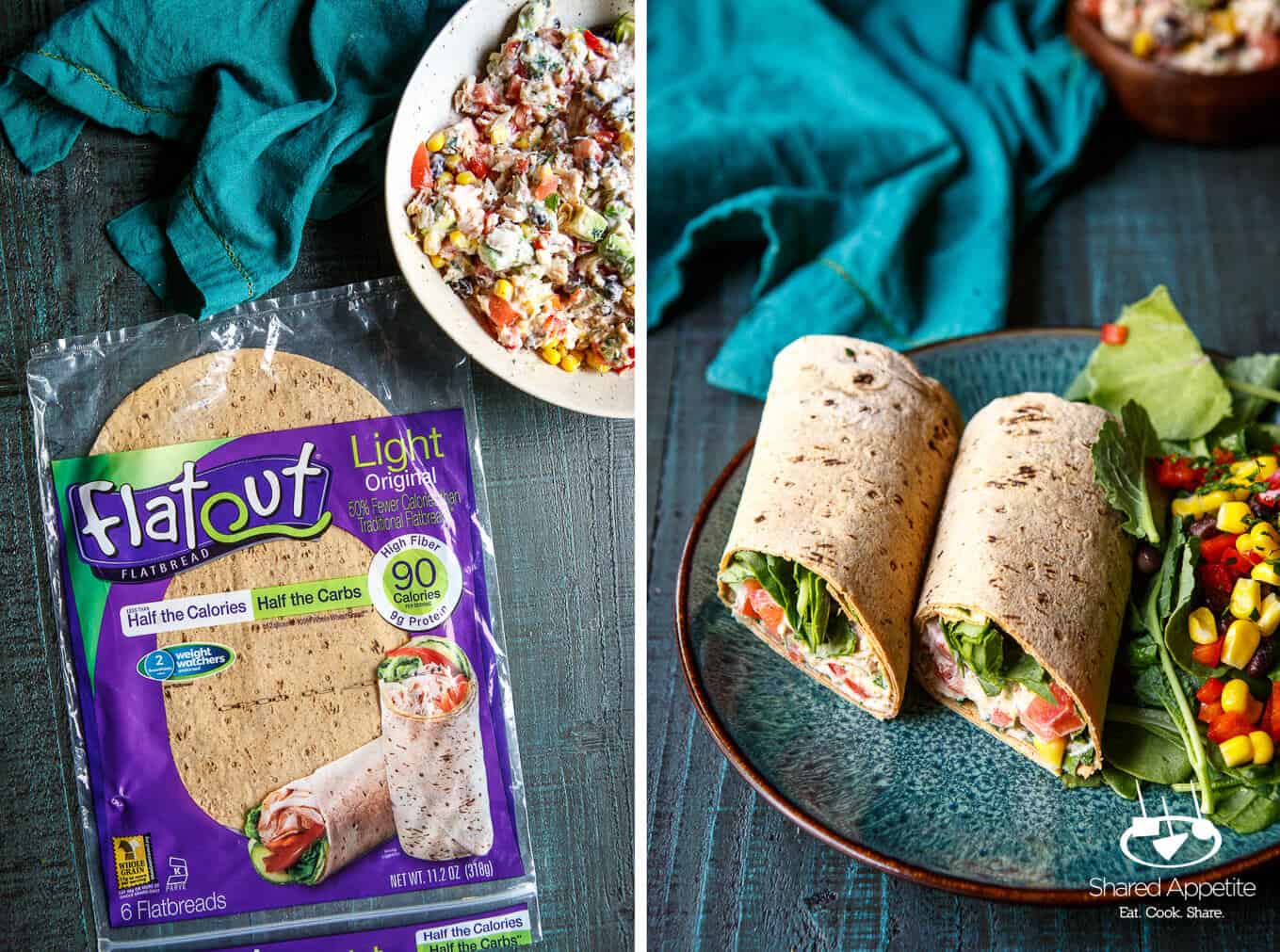 Healthy Southwest Tuna Salad Wraps | sharedappetite.com