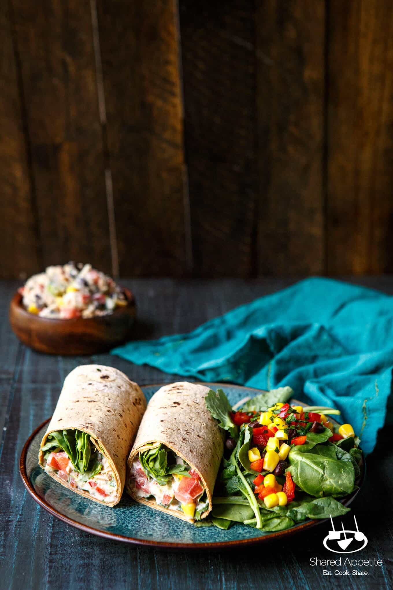 Healthy Southwest Tuna Salad Wraps | sharedappetite.com